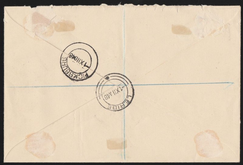 BASUTOLAND : 1948 KGVI Silver Wedding set Registered FDC cover. To South Africa.