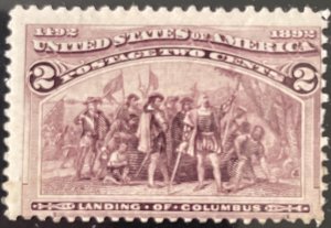 Scott #231 1893 2¢ Columbian Landing of Columbus MNH OG