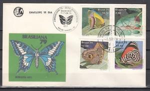 Brazil, Scott cat. 1620-1623. Brasiliana Stamp Expo. Moths. First day cover. ^