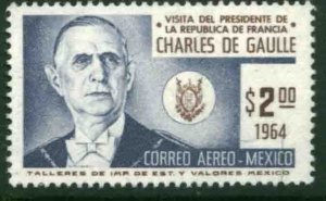 MEXICO C281 Visit of Pres Charles de Gaulle of France. MINT, NH. VF.