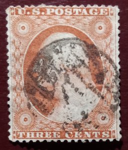 US #26A Used VF W/Outer Frame Lines/Mild Crease  1857