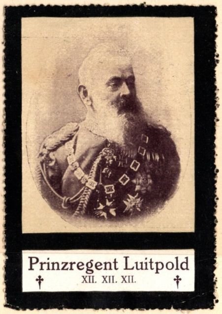 1912 Germany Poster Stamp Prince Regent Luitpold Bavaria Died December 12, 1912