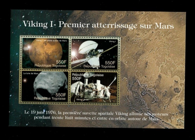 Togo 2006 - Space/Viking Mars - Sheet Of 4 Stamps - MNH