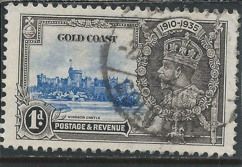 GOLD COAST 1935 SJ 1d ULTRAMARINE & GREY-BLACK EXTRA FLAGSTAFF GU SG 113a 