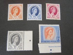 Rhodesia 1954 Sc 141,2,7,9,150 MH