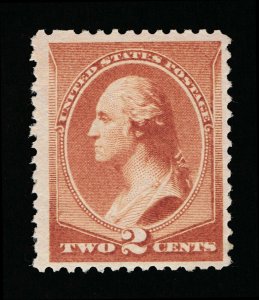 AFFORDABLE GENUINE SCOTT #210 F-VF MINT OG NH 1883 ABNC 2¢ RED BROWN  #11478