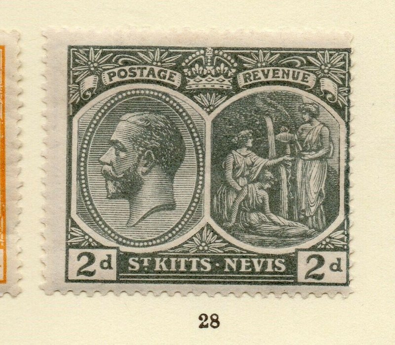 St Kitts Nevis 1920s Early Issue Fine Mint Hinged 2d. NW-170449 