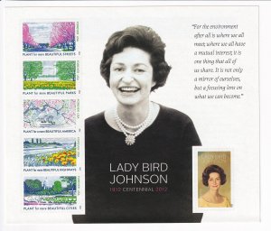 U.S.: Sc #4716, Lady Bird Johnson Forever Stamps, Sheet of 6, MNH