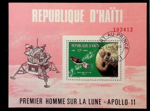 HAITI Sc 624H-I USED SOUVENIR SHEETS OF 1969 - SPACE