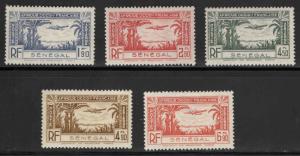 Senegal Scott C12-C16 airmail stamp set