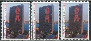 UNITED NATIONS Sc#NY 835 GE 403 VI 325 2002 Aids Awareness Cpl MNH