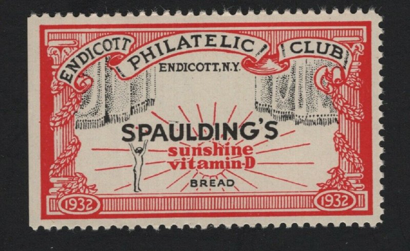 United States 1932 ENDICOTT PHILATELIC CLUB CINDERELLA  - BARNEYS