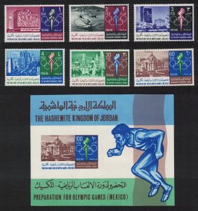 Jordan Olympic Games in Mexico 6v+MS 1967 MNH SG#797-MS803