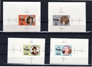 Tonga 1985 MNH Sc 608-11 Chromalin proof set