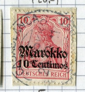 GERMAN MAROCCO; 1911-18 Germania WMK. issue used Shade of 10c. value, Postmark