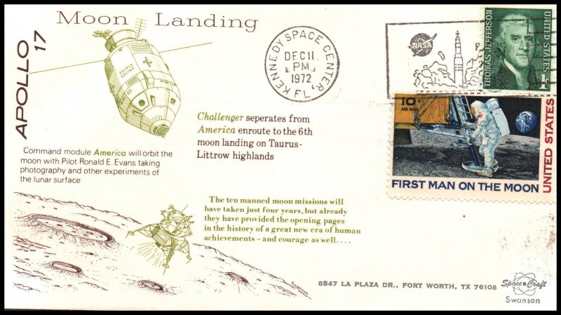 US Apollo XVII Moonlanding 1972 Space Cover