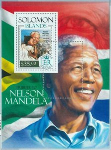 M1379 - SALOMON ISLANDS - ERROR, 2013 MISS LEAF: Nelson Mandela South Africa-