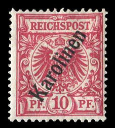 German Colonies, Caroline Islands #3 (Mi. 3IIb) Cat€250, 1900 10pf lilac re...