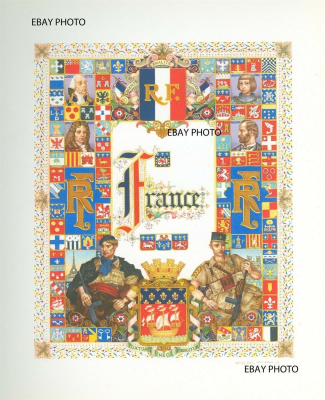 1947, ARTHUR SZYK TITLE PAGE, LITHOGRAPH, VISUAL HISTORY OF FRANCE!