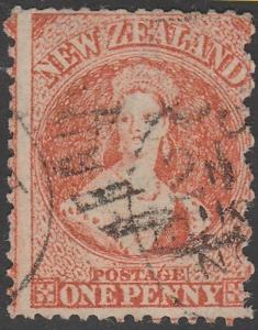 NEW ZEALAND 1864 Chalon 1d perf 12½ fine used SG111........................65556