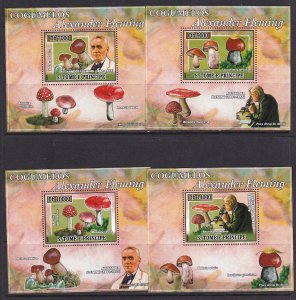 Sao Tome and Principe 2007 Mushrooms A.Fleming 4 S/Sheets Deluxe Edition MNH