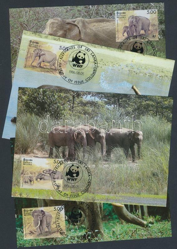 Sri Lanka stamp WWF Elephant 4 CM Cover 1986 Mi 753-756 WS163046