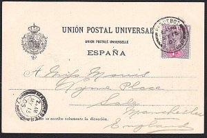 SIERRA LEONE 1905 postcard EVII 1d cancelled PAQUEBOT / PLYMOUTH cds.......B1460