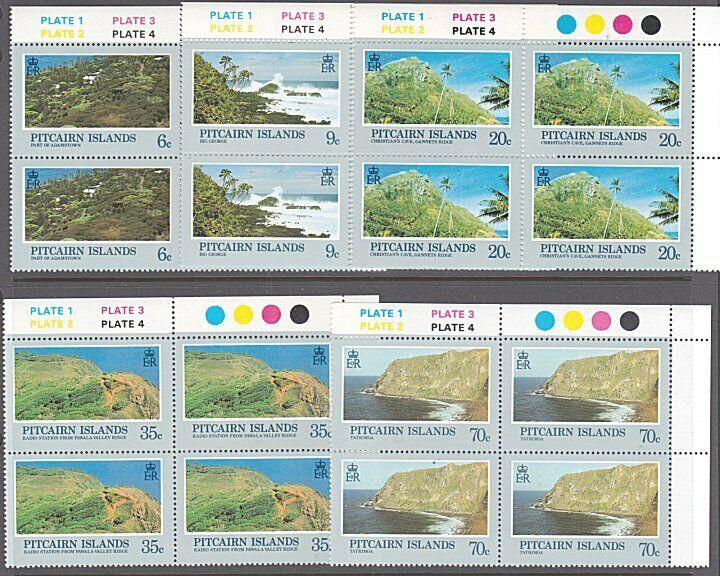 PITCAIRN 1981 Scenic Views set plate blocks of 4 MNH.......................55270