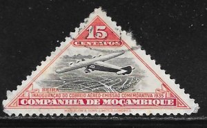 Mozambique Company 167: 15c Airplane over Beira, used, VF