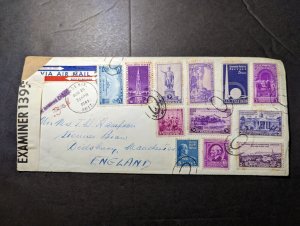 1941 USA Airmail Cover Phoenix AZ to Didsbury Manchester England