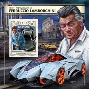 Sierra Leone Lamborghini Racing Sport Cars Autos Automobiles MNH stamps set