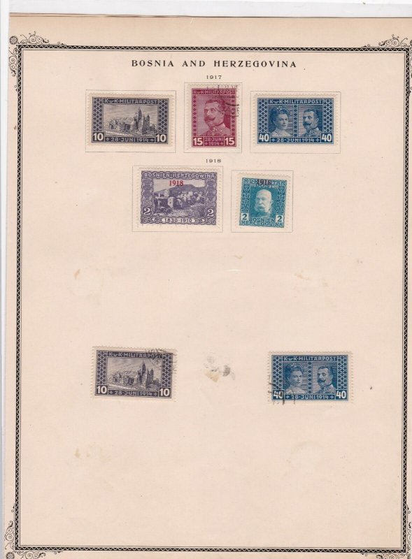 bosnia & herzegovina stamps on 2 album page ref 13431