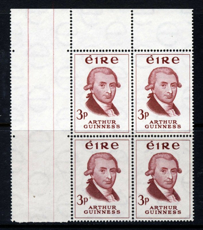 IRELAND 1959 Guiness Bicentenary 3d. Brown BLOCK OF FOUR SG 178 MNH