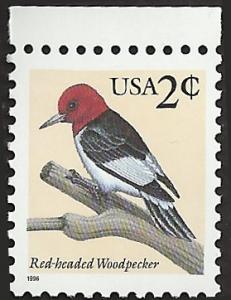 # 3032 MINT NEVER HINGED RED-HEADED WOODPECKER
