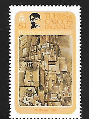 TURKS & CAICOS ISLANDS 484 MNH PABLO PICASSO, THE AFICIONADO 1912