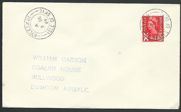 GB SCOTLAND 1969 cover KYLEAKIN / ISLE OF SKYE cds.........................55817