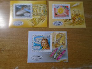 Central African Republic # 779-84  SS  MNH   Isaac Newton  / Halley's Comet