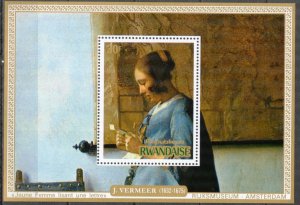 Rwanda 1975 art Paintings J. Vermeer (2) S/S MNH