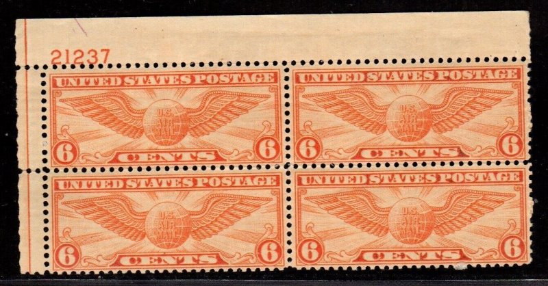 C19  U.S. Airmail  Plate Block Mint, o.g., never hinged 