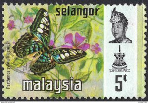 MALAYSIA SELANGOR 1971 5c Multicoloured, Butterflies SG148 FU