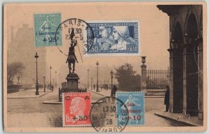 France 1928 1.50fr+8.50 Industry & Ag + Sower Semi-Postal Franking on Postcard