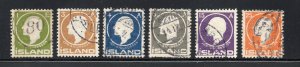 Iceland - Sc# 86-91 Used (#86 with nice 80 numeral cancel)  -   Lot 0221536