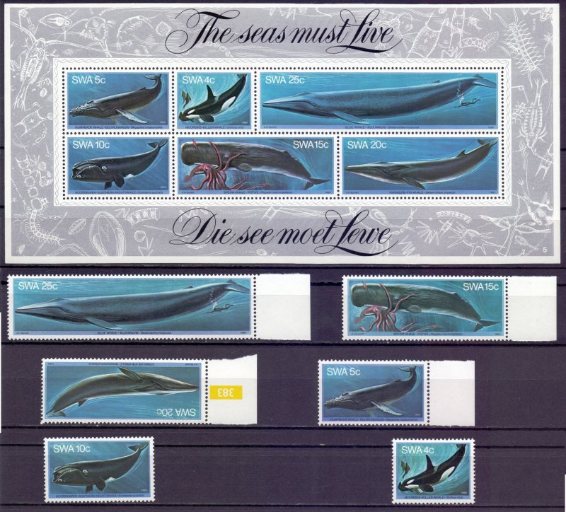 Namibia. 1979. 466-71 bl5. Whales. MNH. 