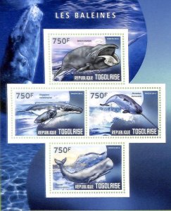 A8864 - TOGO  - Stamp Sheet - 2014 Whales marine mammals