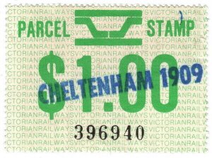 (I.B) Australia - Victoria Railways : Parcel Stamp $1 (Cheltenham)