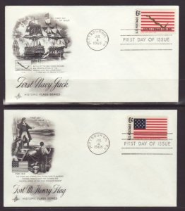 US 1345-1354 Flags 1968 Artcraft S/10 U/A FDC