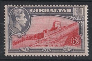 Gibraltar 1938 6d carmine & grey-violet Moorish Castle, p13½ sg126, fine mint