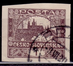 Czechoslovakia, 1919, Hradcany at Prague, 1h, imperf, used