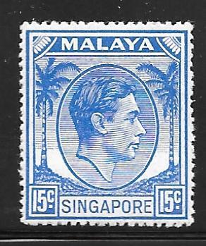 Singapore 11a: 15c George VI, MH, F-VF