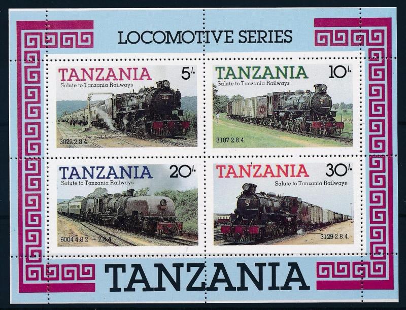 [63678] Tanzania 1985 Railway Train Eisenbahn Chemin de Fer Souvenir Sheet MNH